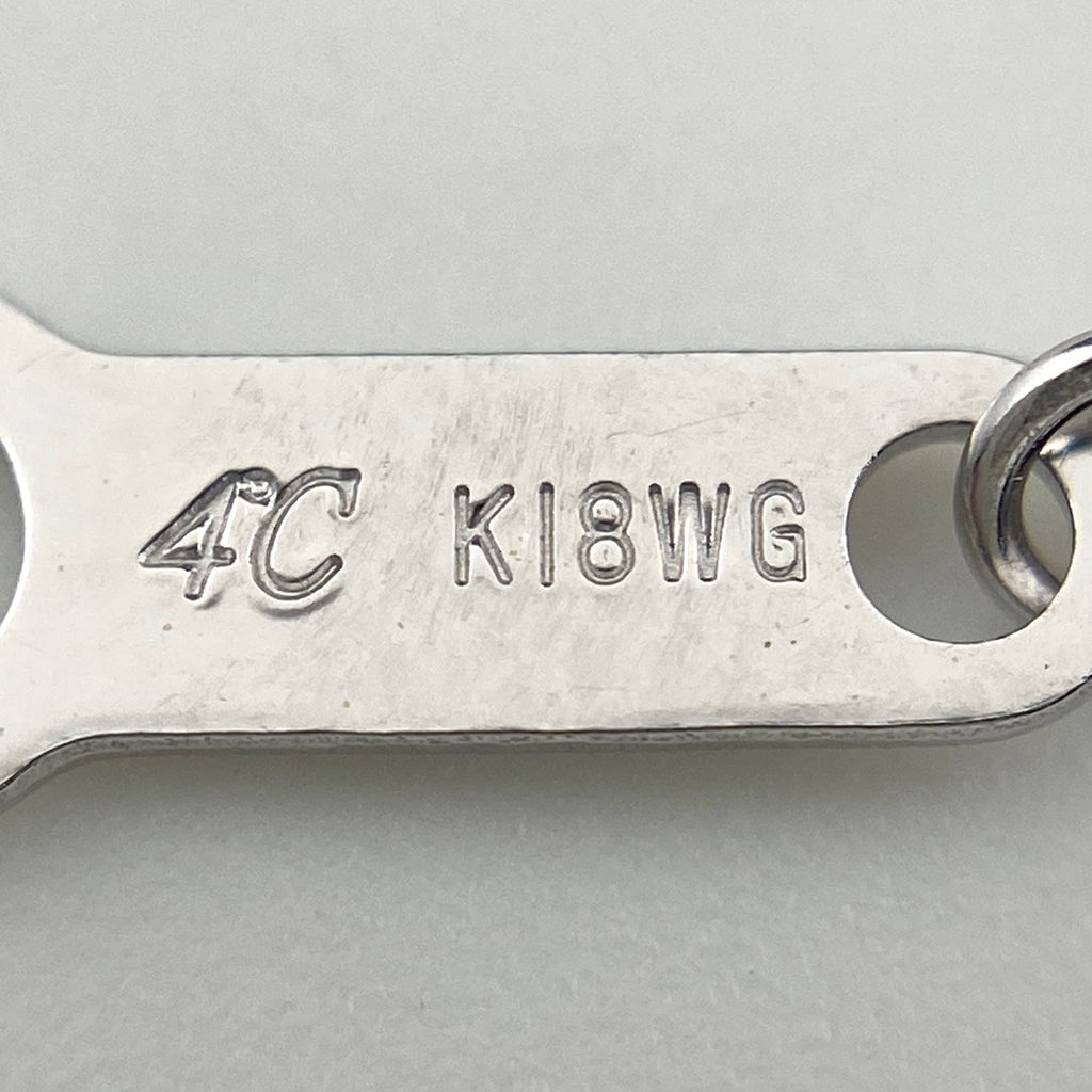 ヨンドシー メレダイヤ デザインネックレス WG ホワイトゴールド ペンダント ネックレス K18 WG ダイヤモンド レディース 【中古】brjwl