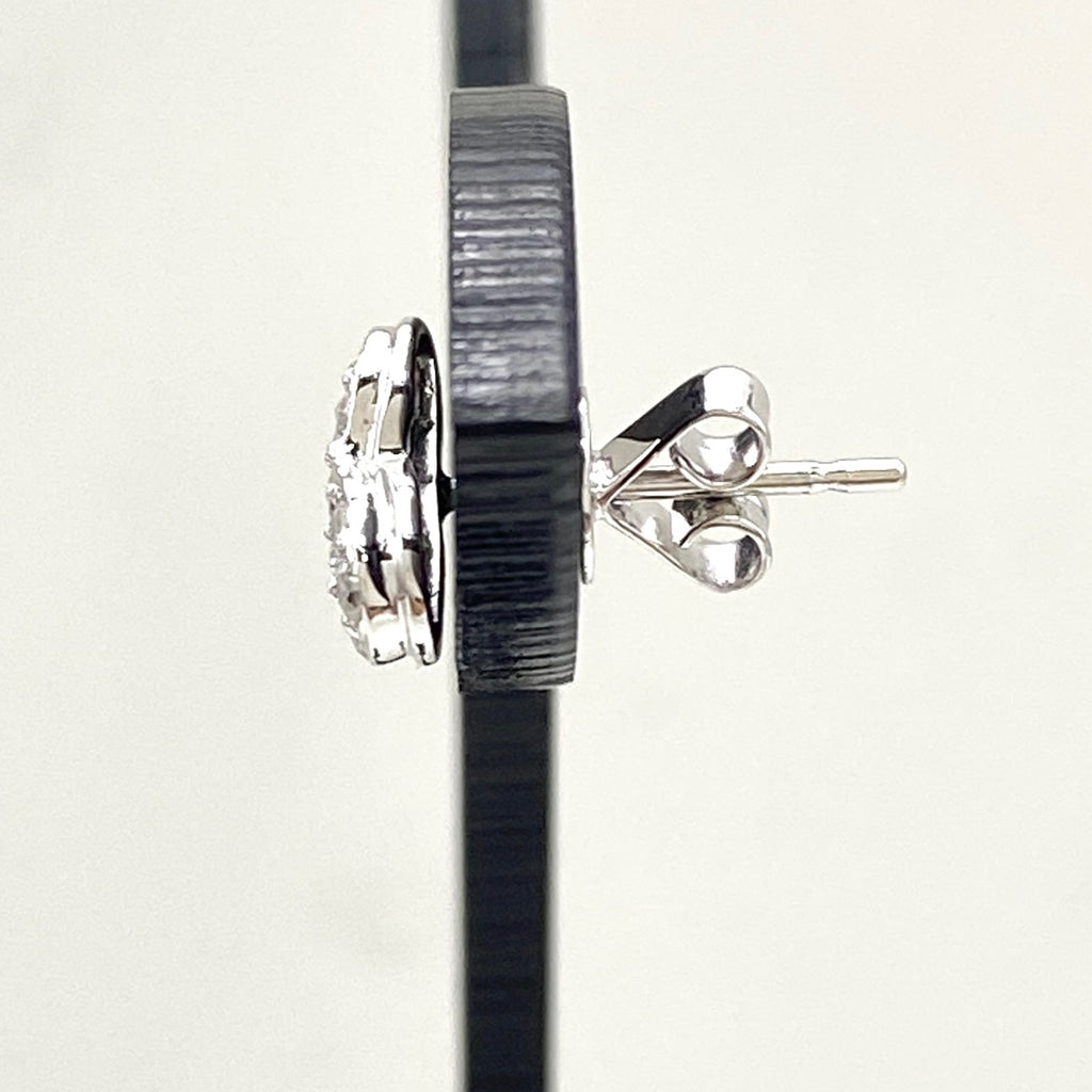 ハートモチーフ デザインピアス WG ホワイトゴールド メレダイヤ ピアス K18 WG ダイヤモンド レディース 【中古】nbjwl