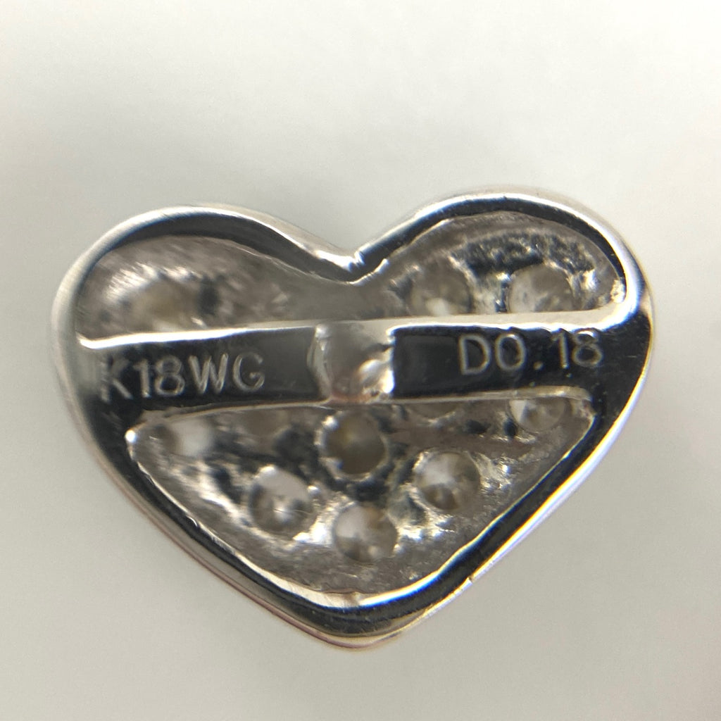 ハートモチーフ デザインピアス WG ホワイトゴールド メレダイヤ ピアス K18 WG ダイヤモンド レディース 【中古】nbjwl