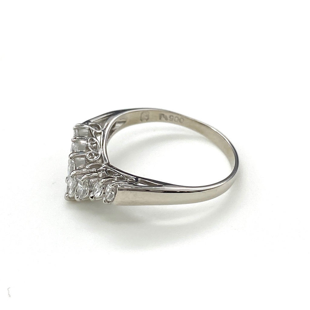 メレダイヤ デザインリング プラチナ 指輪 リング 12.5号 Pt900 ダイヤモンド レディース 【中古】nbjwl