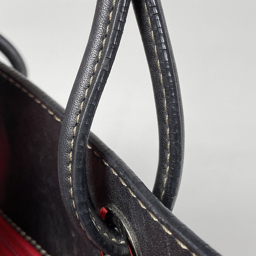 ロエベ アナグラム ショッパー トートバッグ ロゴ ショルダーバッグ トートバッグ レザー ブラック レディース 【中古】brbag