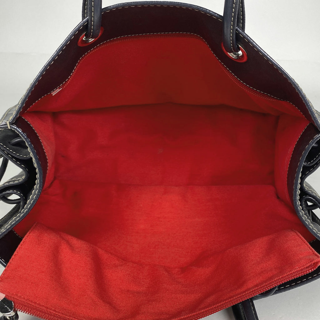 ロエベ アナグラム ショッパー トートバッグ ロゴ ショルダーバッグ トートバッグ レザー ブラック レディース 【中古】brbag