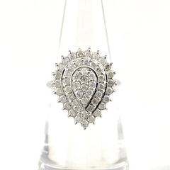 メレダイヤ デザインリング プラチナ 指輪 リング 9.5号 Pt900 ダイヤモンド レディース 【中古】nbjwl