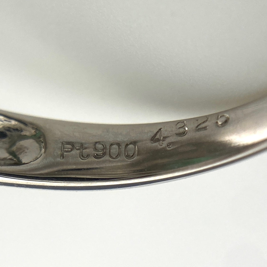 エメラルド デザインリング プラチナ メレダイヤ 指輪 リング 9号 Pt900 エメラルド ダイヤモンド レディース 【中古】nbjwl