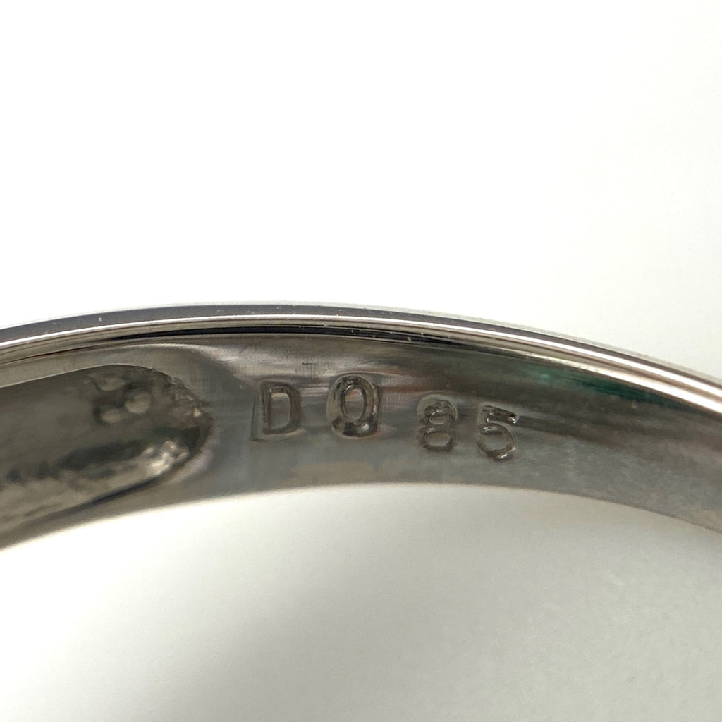 エメラルド デザインリング プラチナ メレダイヤ 指輪 リング 9号 Pt900 エメラルド ダイヤモンド レディース 【中古】nbjwl