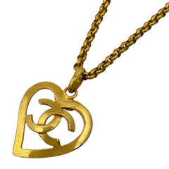 シャネル ココマーク ハートモチーフ ネックレス チェーン ネックレス GP ゴールド レディース 【中古】bracc