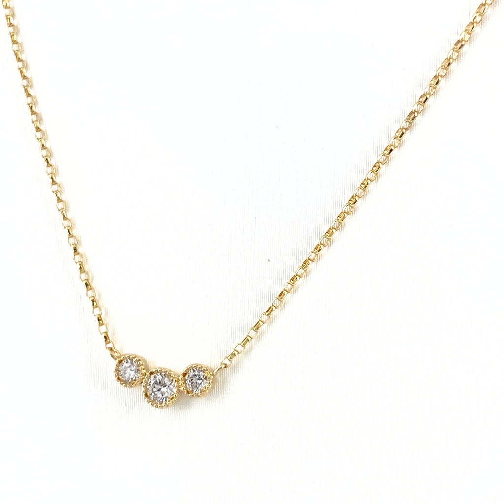 メレダイヤ デザインネックレス YG イエローゴールド ペンダント ネックレス K18 ダイヤモンド レディース 【中古】nbjwl
