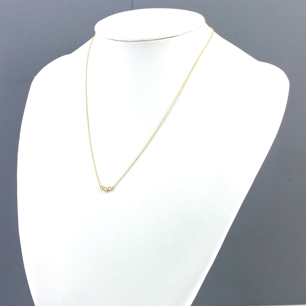 メレダイヤ デザインネックレス YG イエローゴールド ペンダント ネックレス K18 ダイヤモンド レディース 【中古】nbjwl