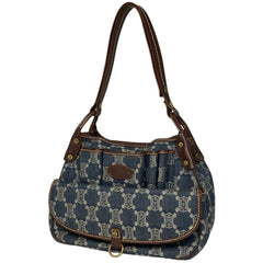 セリーヌ パリマカダム ショルダーバッグ ワンショルダー ハンドバッグ ショルダーバッグ デニム ブルー ブラウン レディース 【中古】brbag