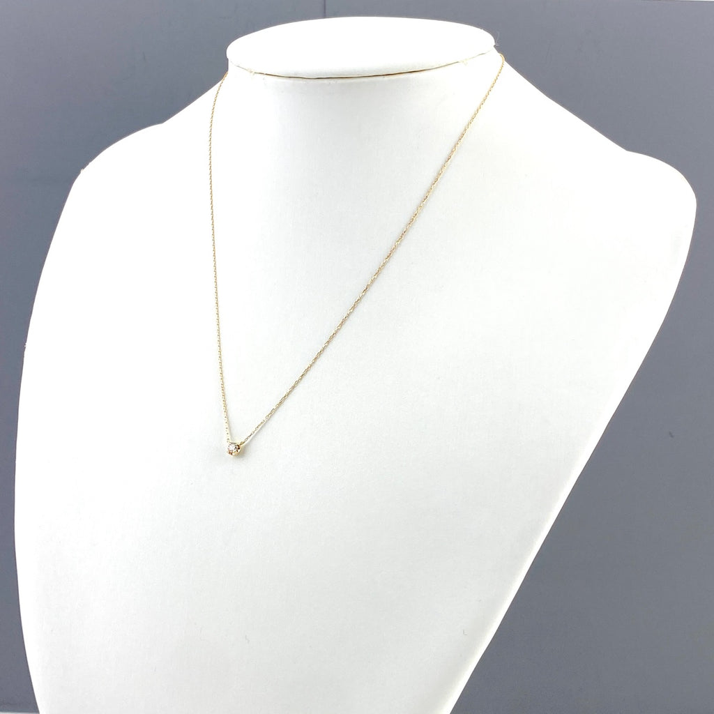 メレダイヤ デザインネックレス YG イエローゴールド ペンダント ネックレス K10 ダイヤモンド レディース 【中古】nbjwl