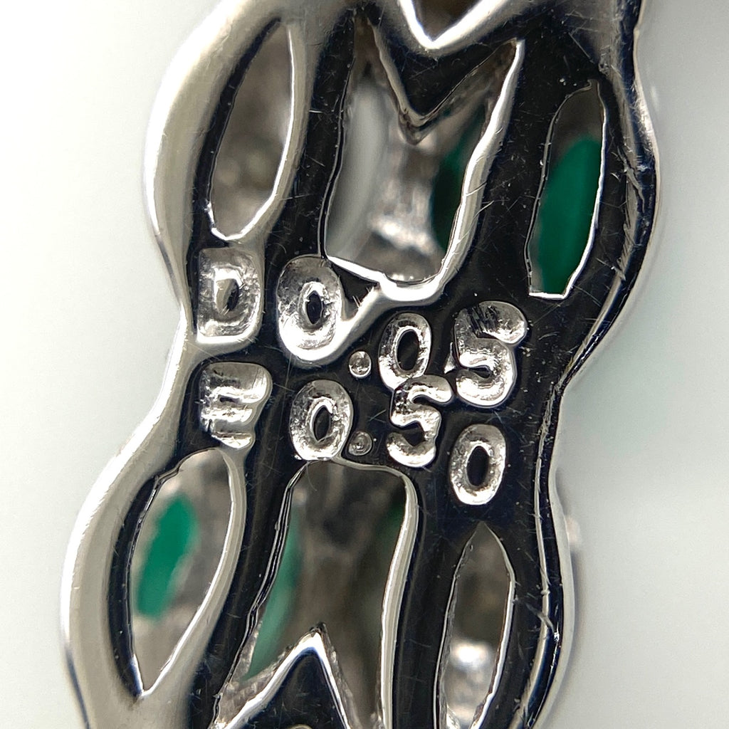 エメラルド デザインネックレス WG ホワイトゴールド ペンダント メレダイヤ ダイヤモンド ネックレス K18 WG エメラルド レディース 【中古】nbjwl