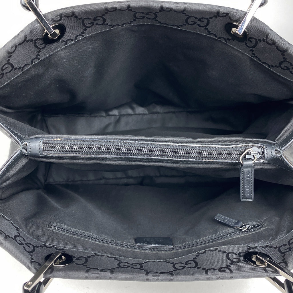 グッチ バンブー トートバッグ GG柄 ハンドバッグ トートバッグ ナイロン ブラック 0021010 レディース 【中古】brbag