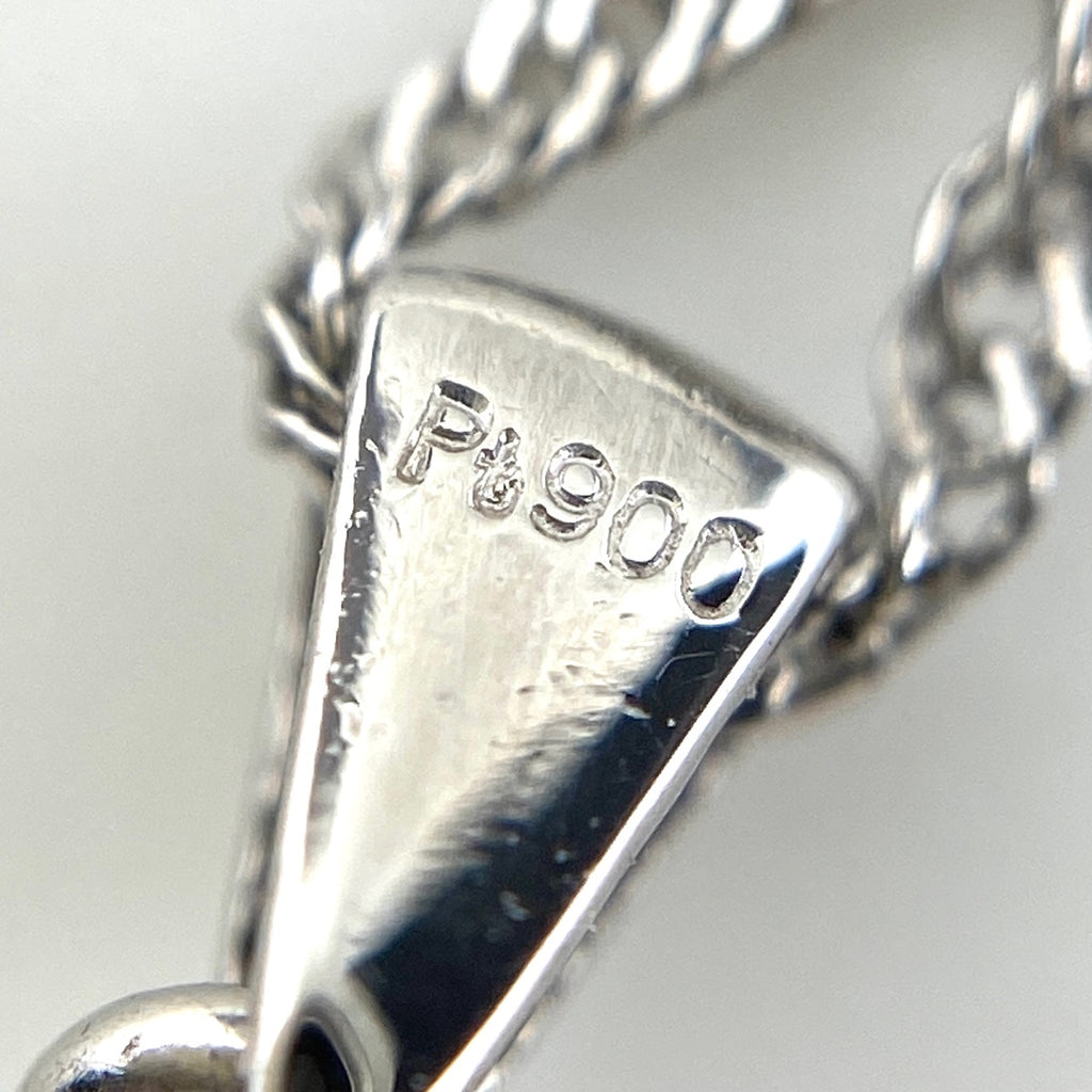 フラワーモチーフ デザインネックレス プラチナ ペンダント メレダイヤ 花 ネックレス Pt900 Pt850 ダイヤモンド レディース 【中古】nbjwl