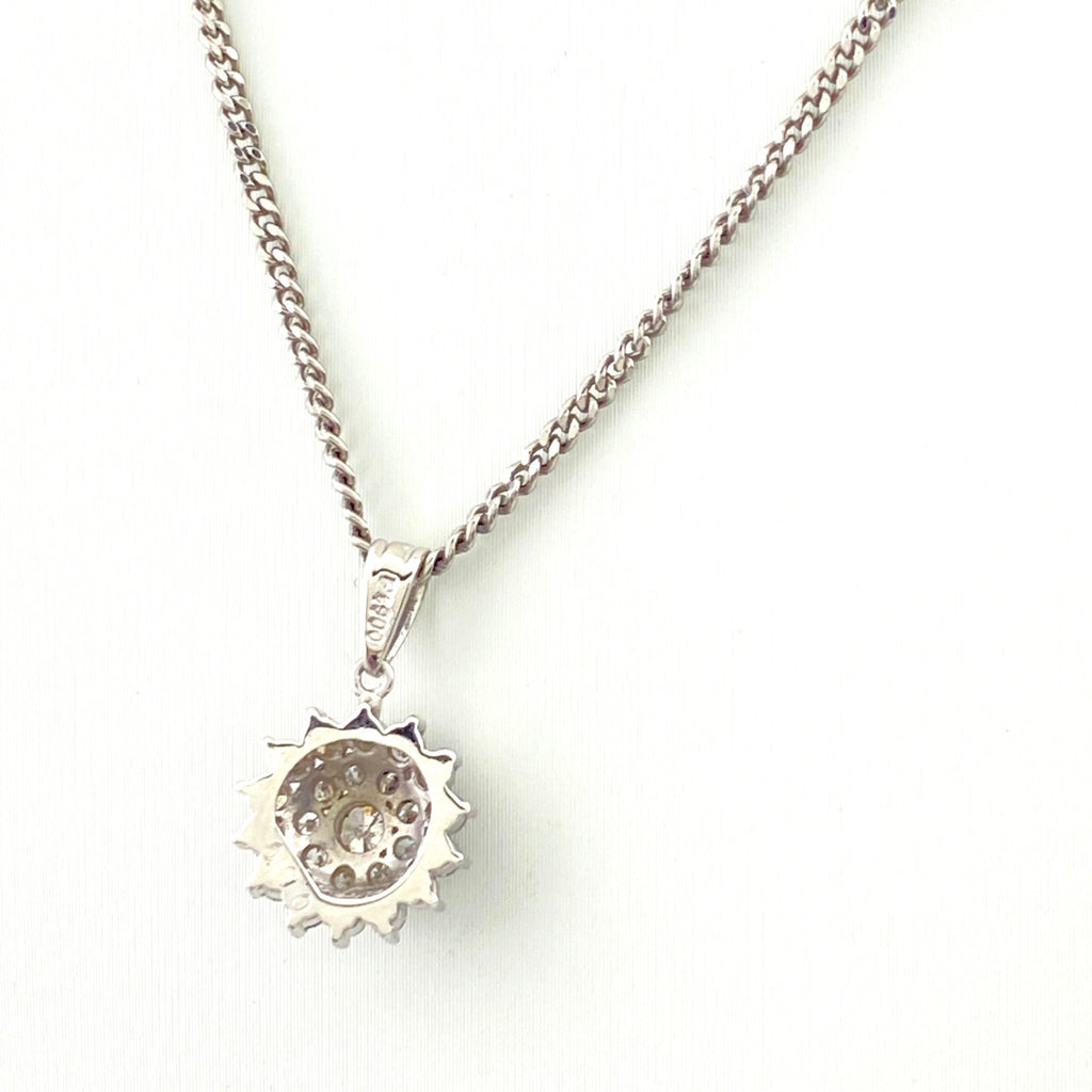 メレダイヤ デザインネックレス プラチナ ペンダント ネックレス Pt900 Pt850 ダイヤモンド レディース 【中古】nbjwl