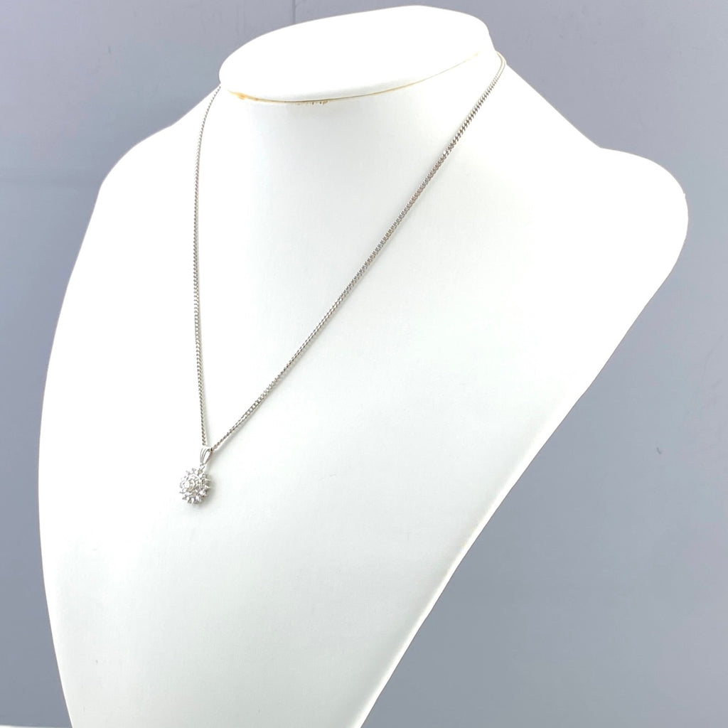 メレダイヤ デザインネックレス プラチナ ペンダント ネックレス Pt900 Pt850 ダイヤモンド レディース 【中古】nbjwl