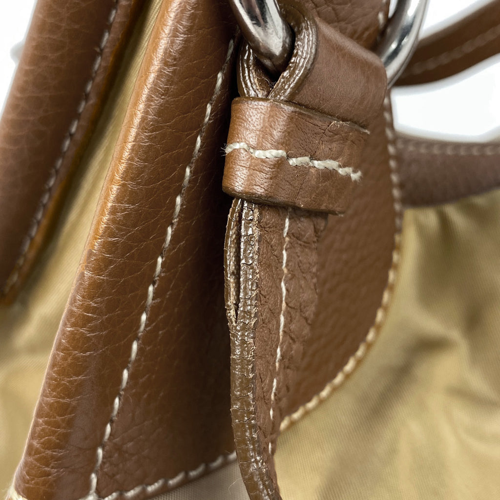 プラダ ロゴプレート ショルダーバッグ ハンドバッグ ショルダーバッグ ナイロン ブラウン レディース 【中古】brbag