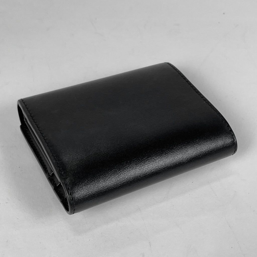 セリーヌ トリオンフ スモール フラップ ウォレット 三つ折り財布 レザー ブラック レディース 【中古】brbag