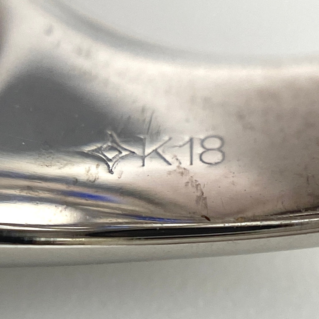 GSTV サファイア デザインリング 指輪 メレダイヤ リング 16号 K18 サファイア ダイヤモンド レディース 【中古】brjwl