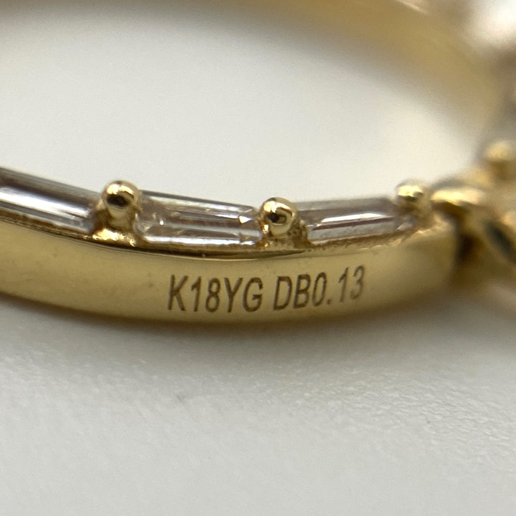 メレダイヤ デザインピアス YG イエローゴールド ピアス K18 ダイヤモンド レディース 【中古】nbjwl