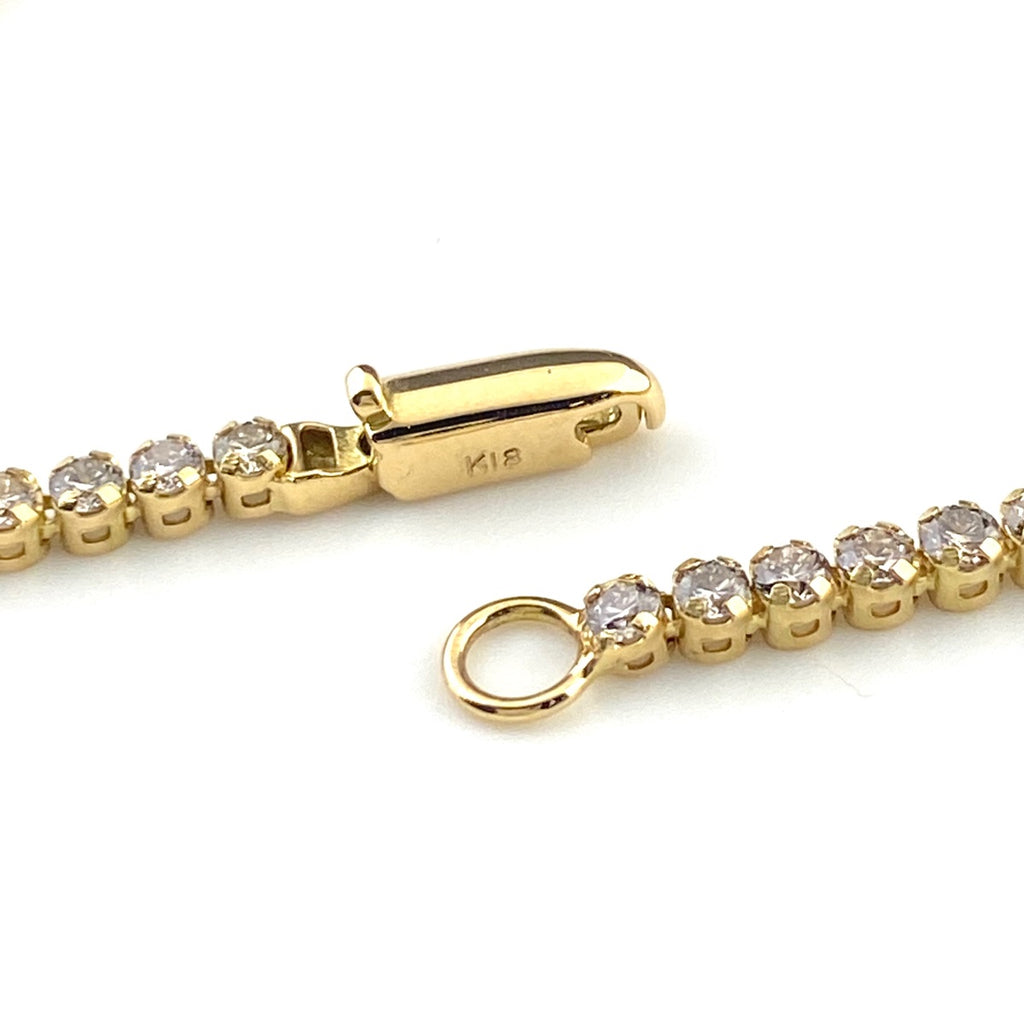 メレダイヤ デザインブレスレット YG イエローゴールド 腕輪 ブレスレット K18 ダイヤモンド レディース 【中古】nbjwl