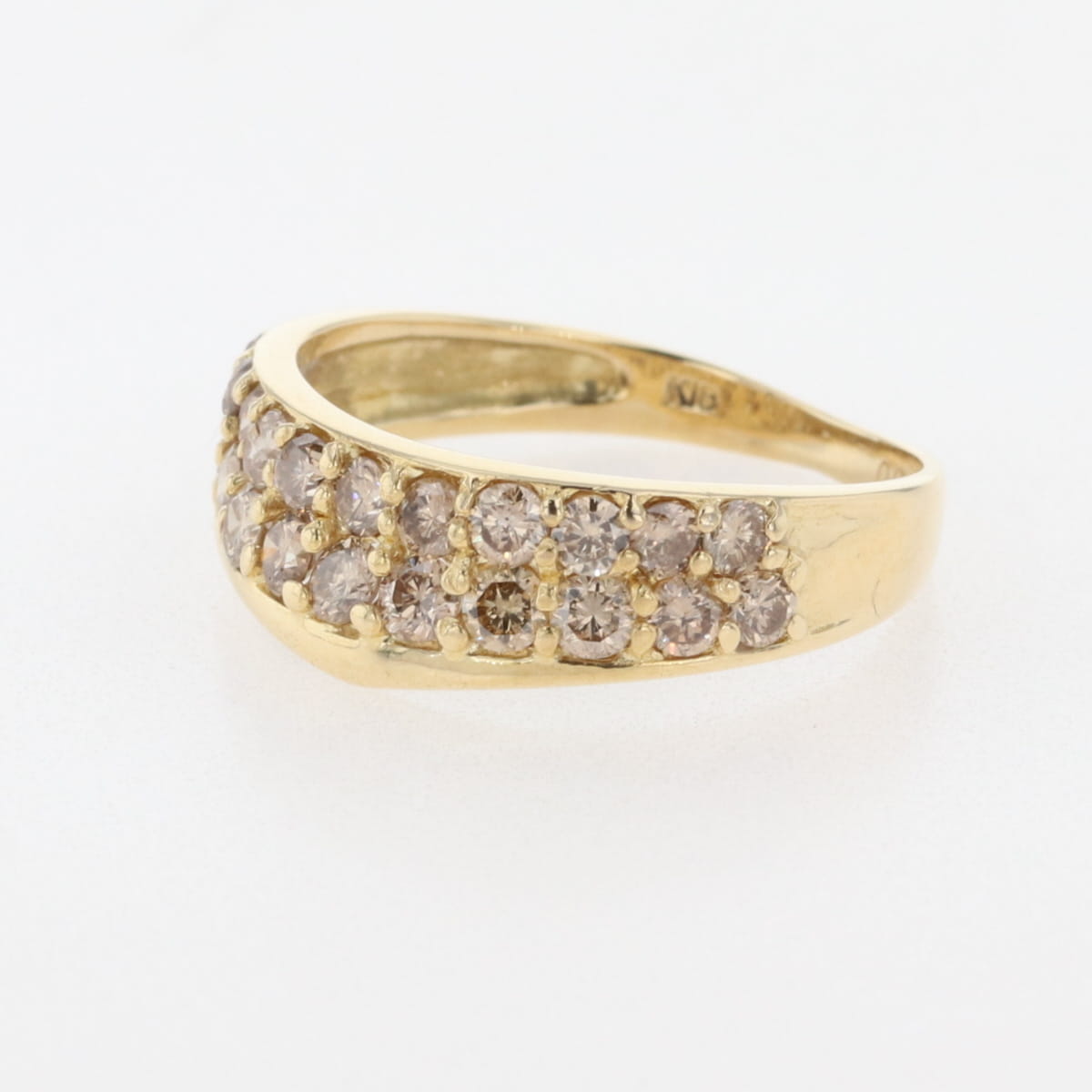 バイセル公式】メレダイヤ デザインリング YG イエローゴールド 指輪