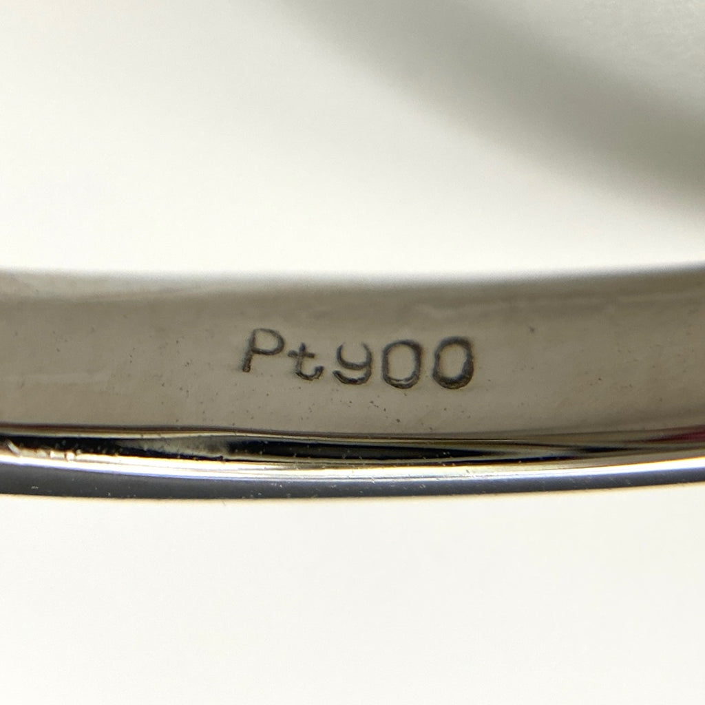 ガーネット デザインリング プラチナ メレダイヤ 指輪 リング 15号 Pt900 ガーネット ダイヤモンド レディース 【中古】nbjwl