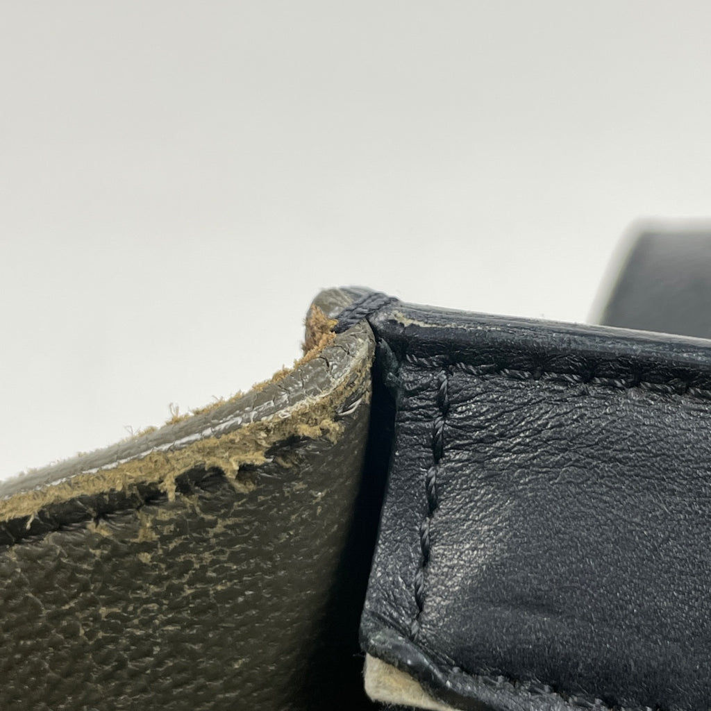 セリーヌ スモール トラペーズ 2WAY ショルダーバッグ ハンドバッグ レザー ブラック ホワイト レディース 【中古】brbag