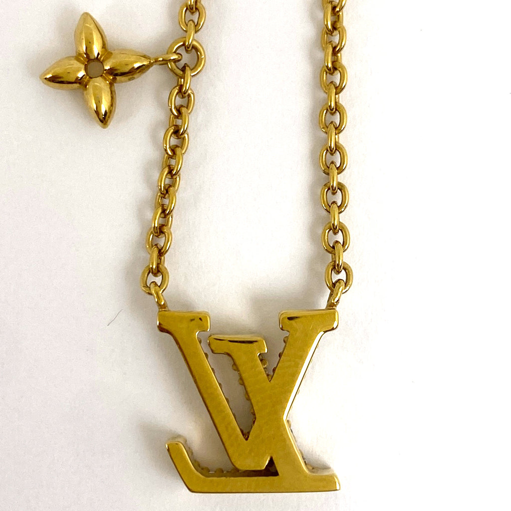 ルイ・ヴィトン ネックレス LV アイコニック ロゴ ネックレス GP ラインストーン ゴールド レディース 【中古】bracc