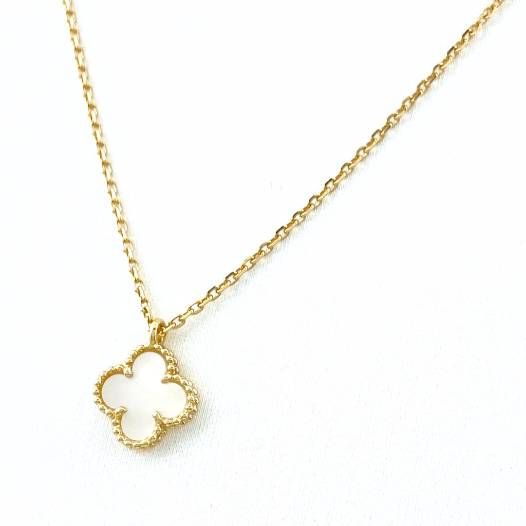 ヴァンクリーフ＆アーペル スウィート アルハンブラ ネックレス YG イエローゴールド ペンダント 花 ネックレス 750 シェル レディース 【中古】brjwl