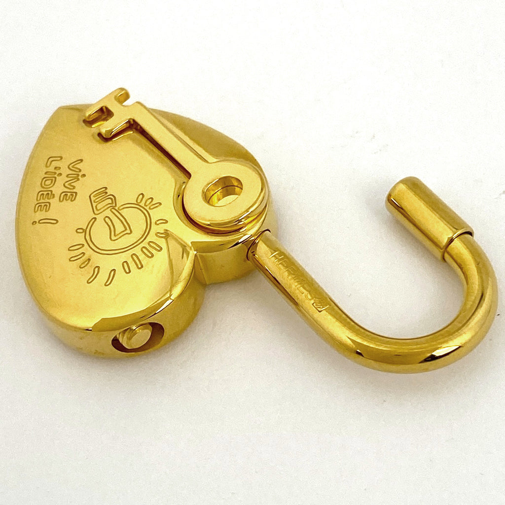 エルメス ヴィヴィリデ ハートカデナ チャーム ペンダントトップ ファンタジー ハート キー 2004年限定 バッグチャーム GP ゴールド レディース 【中古】bracc