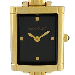 イヴサンローラン YVES SAINT LAURENT バングルウォッチ YSL 腕時計 SS GP クォーツ ブラック レディース 【中古】wtcbb