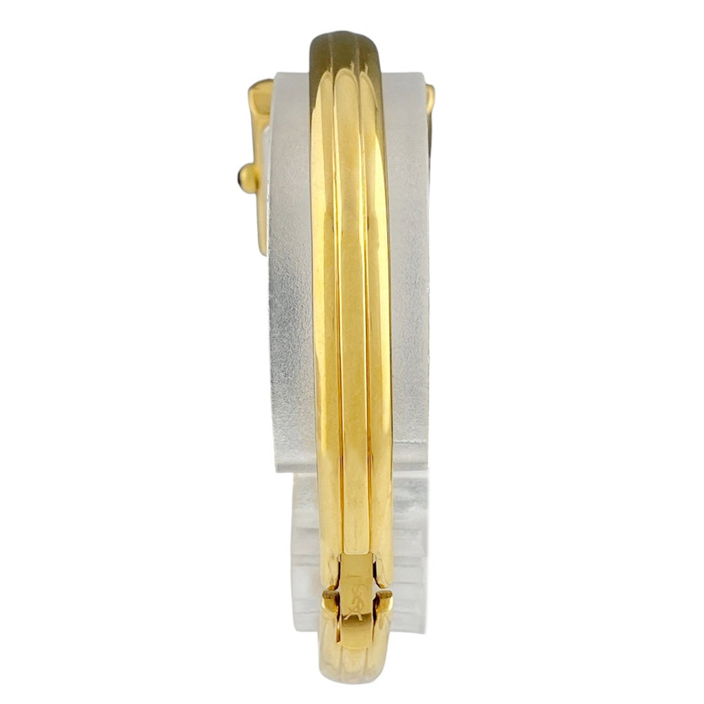 イヴサンローラン YVES SAINT LAURENT バングルウォッチ YSL 腕時計 SS GP クォーツ ブラック レディース 【中古】wtcbb