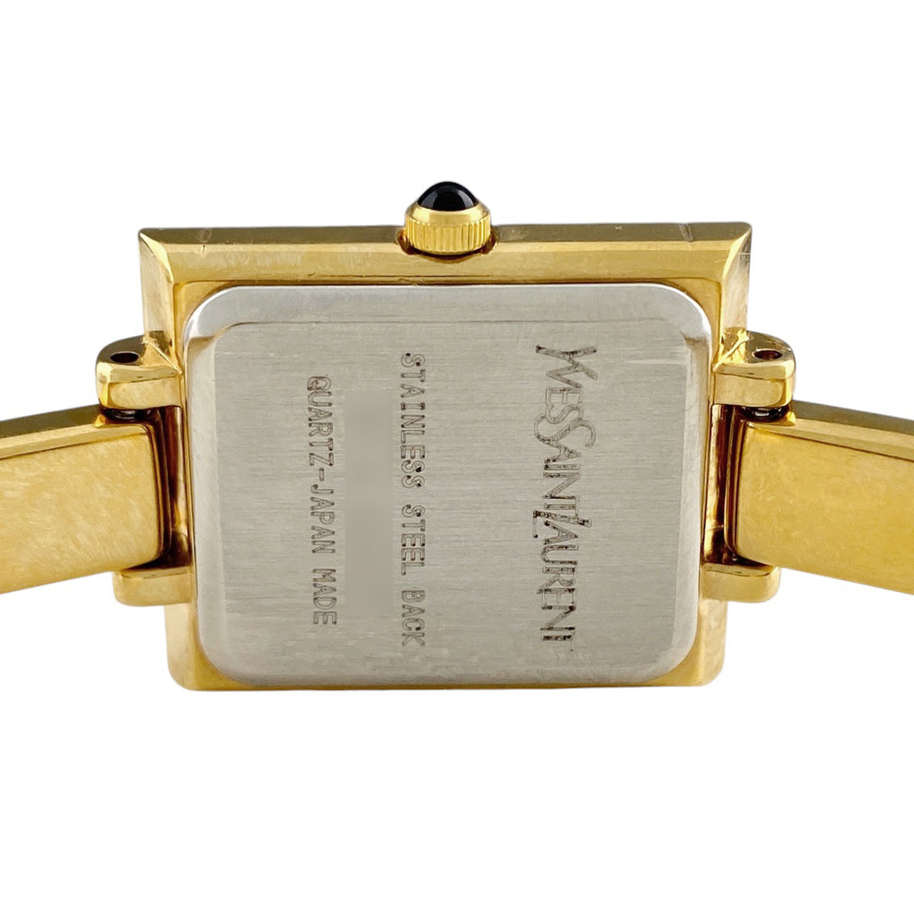 イヴサンローラン YVES SAINT LAURENT バングルウォッチ YSL 腕時計 SS GP クォーツ ブラック レディース 【中古】wtcbb