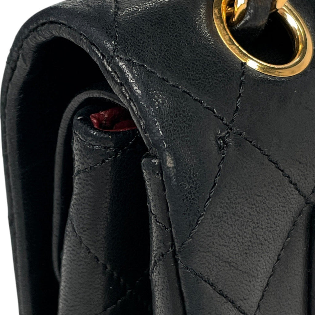 【ジャンク品】シャネル マトラッセ Wフラップ チェーン ショルダーバッグ ココマーク ショルダーバッグ レザー ブラック A01113 レディース 【中古】brbag