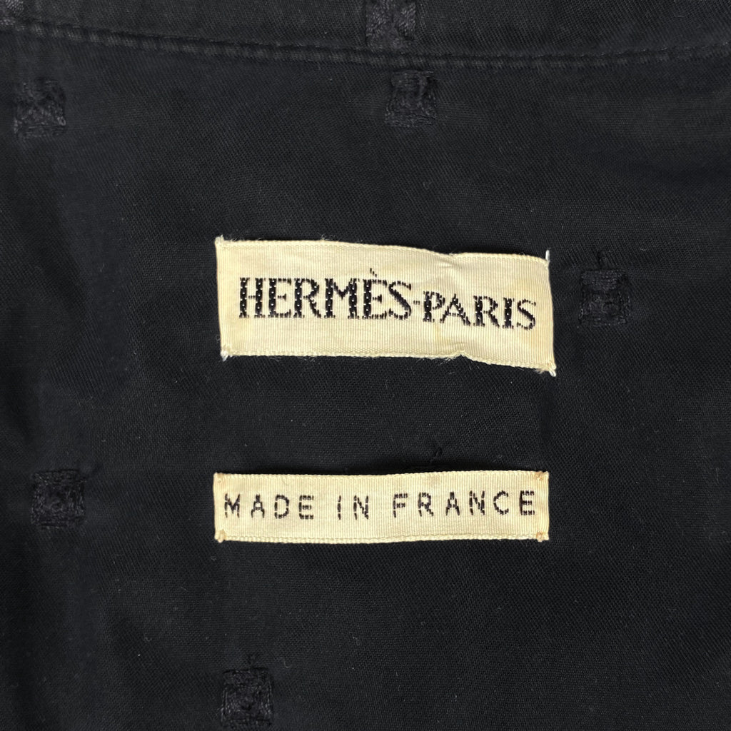 エルメス セリエボタン コート マルジェラ期 刺繍 アウター その他コート ブラック レディース 【中古】brapp