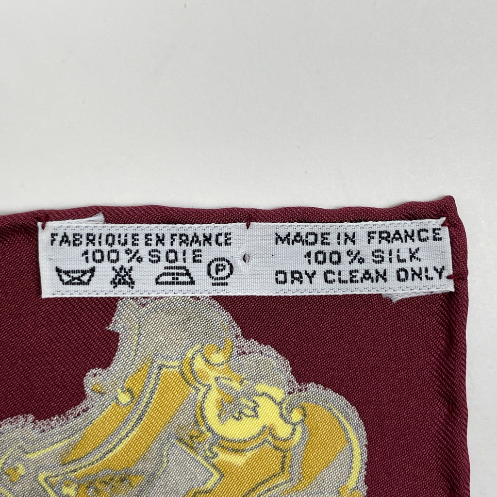 エルメス カレ 90 鍵柄 キー スカーフ シルク ボルドー レディース 【中古】brbag
