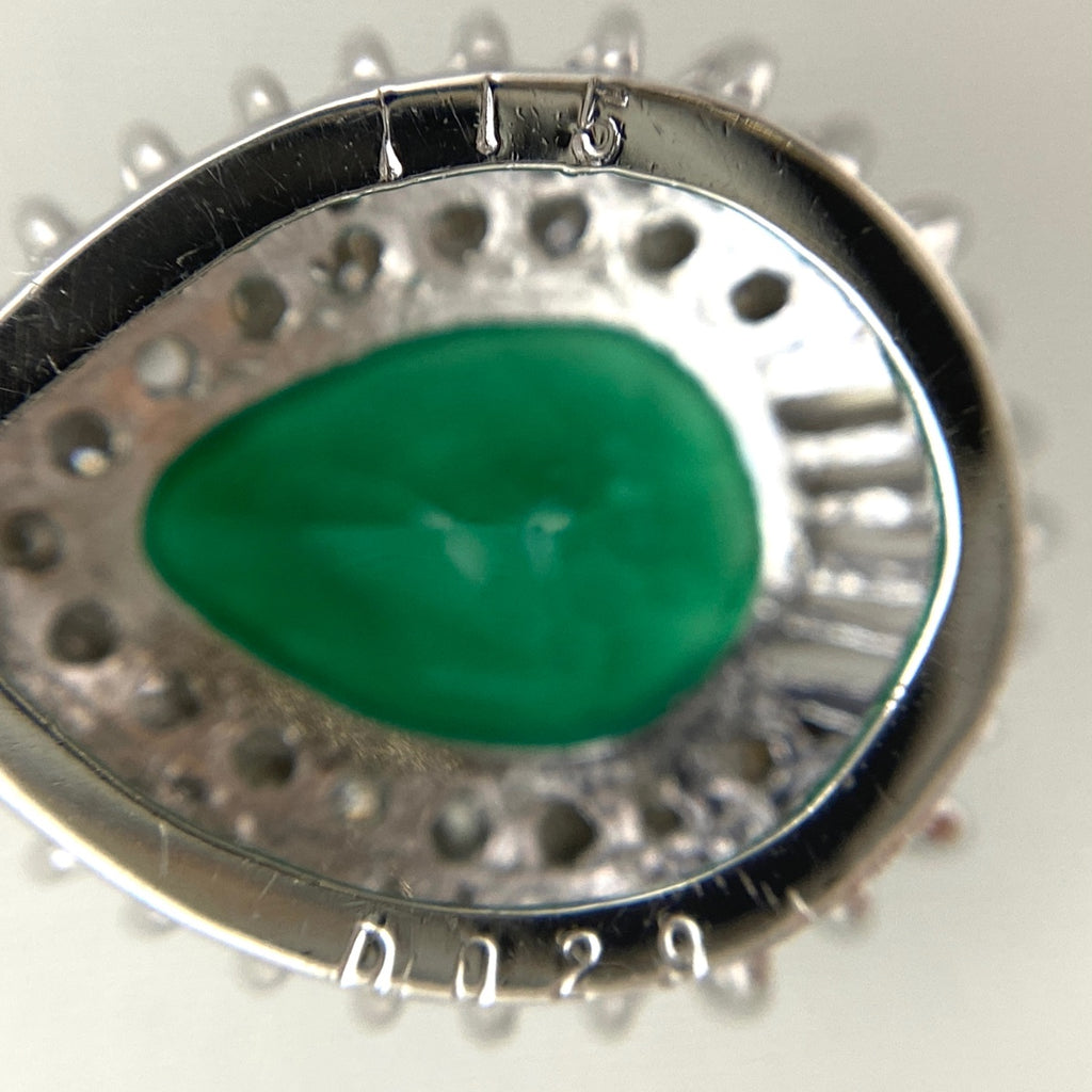 エメラルド デザインネックレス プラチナ ペンダント メレダイヤ ネックレス Pt900 Pt850 エメラルド レディース 【中古】nbjwl