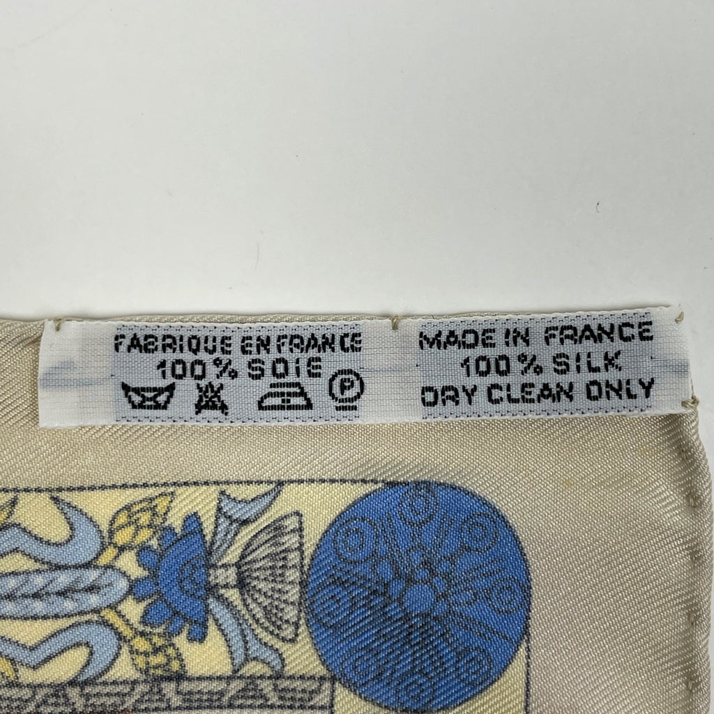 エルメス プチカレ TORANA 塔門 象 スカーフ シルク ベージュ マルチカラー レディース 【中古】brbag