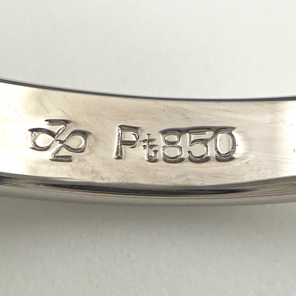 エメラルド デザインリング プラチナ 指輪 メレダイヤ リング 9号 Pt850 エメラルド ダイヤモンド レディース 【中古】nbjwl