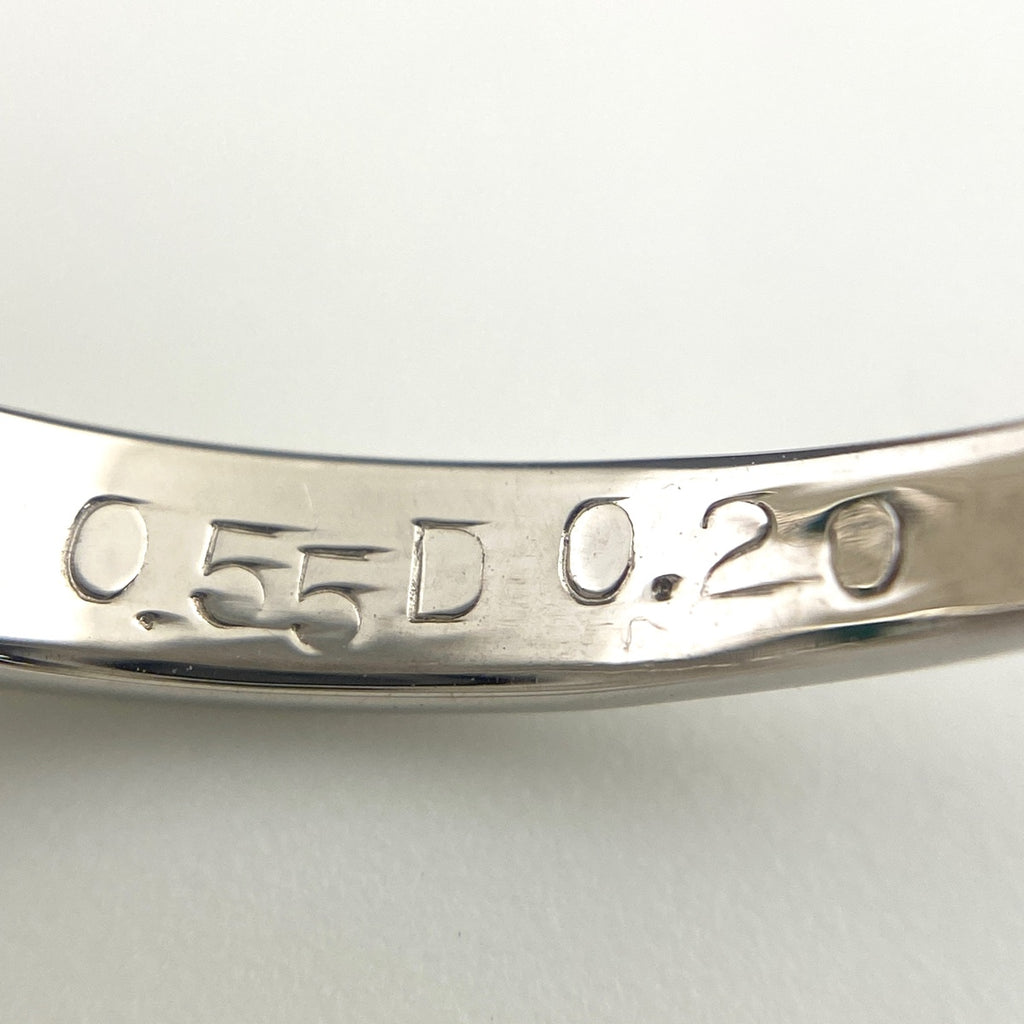 エメラルド デザインリング プラチナ 指輪 メレダイヤ リング 9号 Pt850 エメラルド ダイヤモンド レディース 【中古】nbjwl