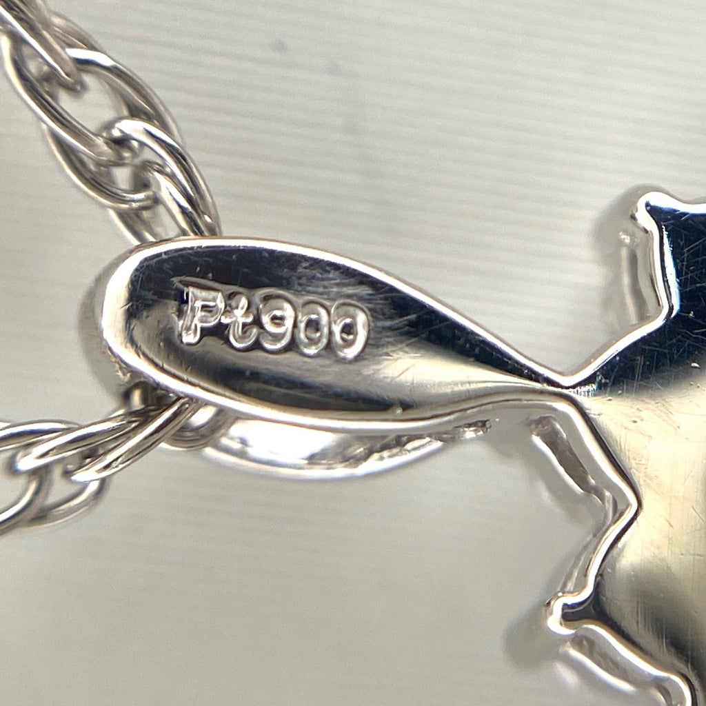 ピンクサファイア デザインネックレス プラチナ ペンダント メレダイヤ ネックレス Pt900 Pt850 ピンクサファイア レディース 【中古】nbjwl