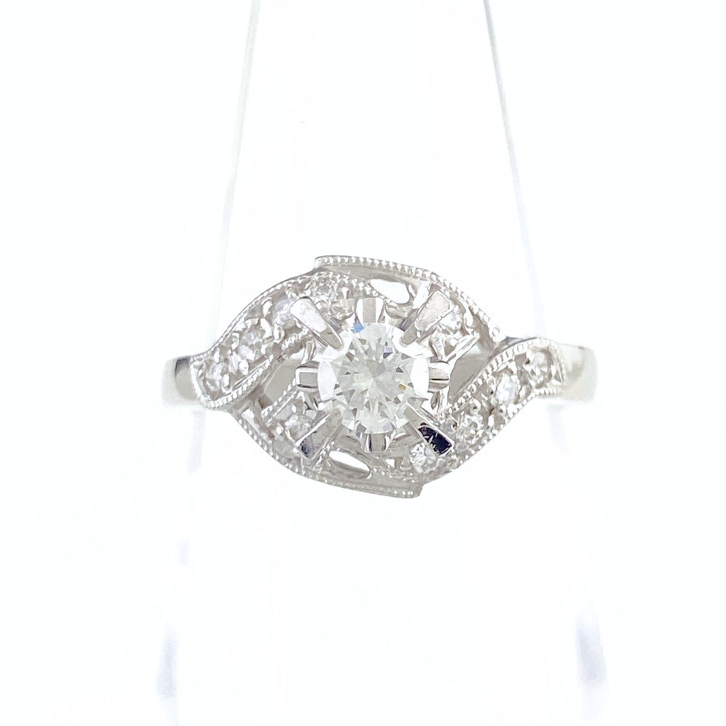 ダイヤモンド デザインリング プラチナ 指輪 メレダイヤ リング 10.5号 Pt900 ダイヤモンド レディース 【中古】nbjwl