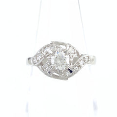 ダイヤモンド デザインリング プラチナ 指輪 メレダイヤ リング 10.5号 Pt900 ダイヤモンド レディース 【中古】nbjwl