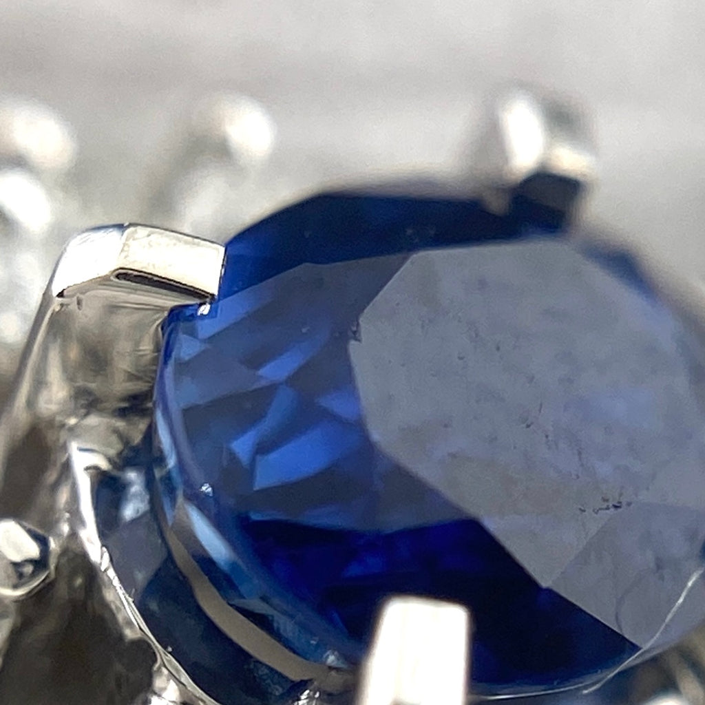 サファイア デザインリング プラチナ 指輪 メレダイヤ リング 12号 Pt900 サファイア ダイヤモンド レディース 【中古】nbjwl