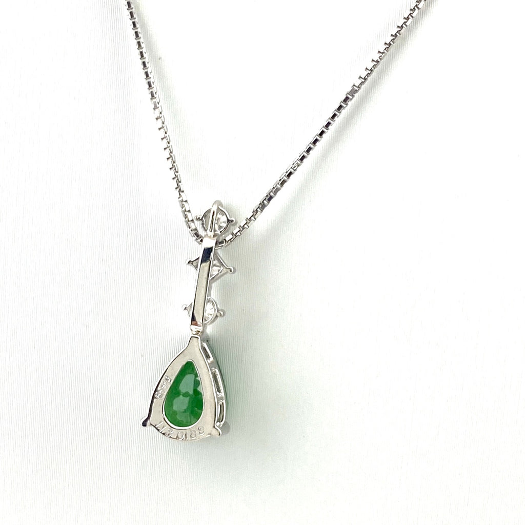 グリーングロッシュラーガーネット デザインネックレス プラチナ ペンダント メレダイヤ ダイヤモンド ネックレス Pt900 Pt850 グリーングロッシュラーガーネット レディース 【中古】nbjwl