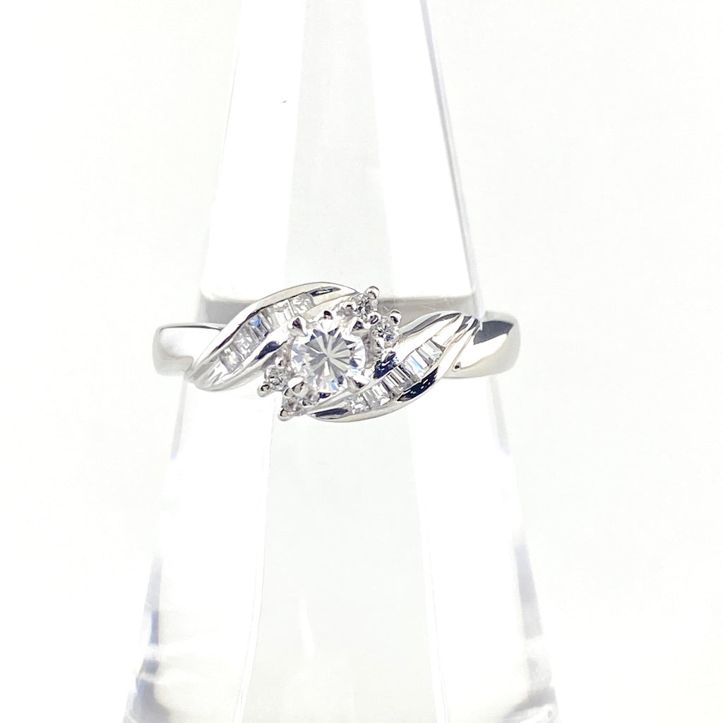 ダイヤモンド デザインリング プラチナ 指輪 リング 12号 Pt900 ダイヤモンド レディース 【中古】nbjwl