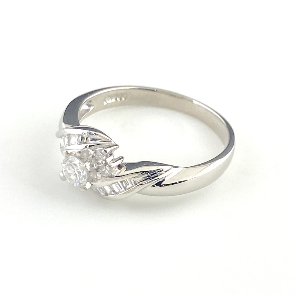 ダイヤモンド デザインリング プラチナ 指輪 リング 12号 Pt900 ダイヤモンド レディース 【中古】nbjwl