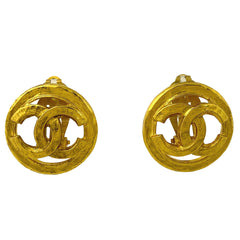 シャネル ココマーク ラウンド イヤリング 丸型 イヤリング GP ゴールド レディース 【中古】bracc