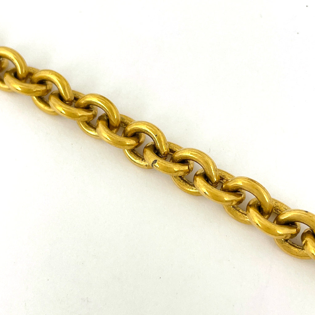 シャネル ココマーク チェーン ネックレス ロング マトラッセ ネックレス GP ゴールド レディース 【中古】bracc