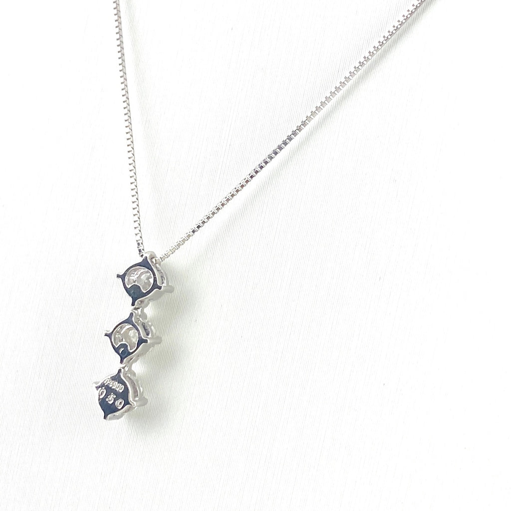 メレダイヤ デザインネックレス プラチナ ペンダント スイング ネックレス Pt900 Pt850 ダイヤモンド レディース 【中古】nbjwl